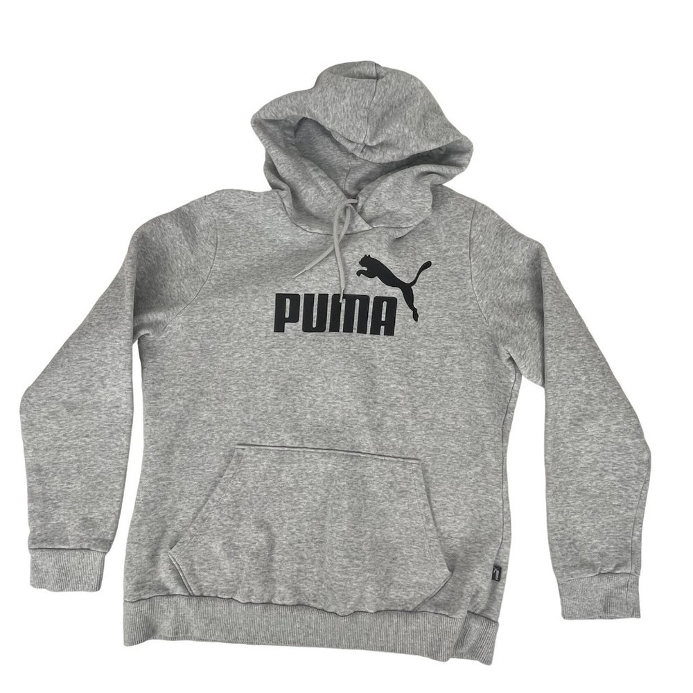 Puma Pullover Hoodie Cotton Sweatshirt Gray Sz. Youth M